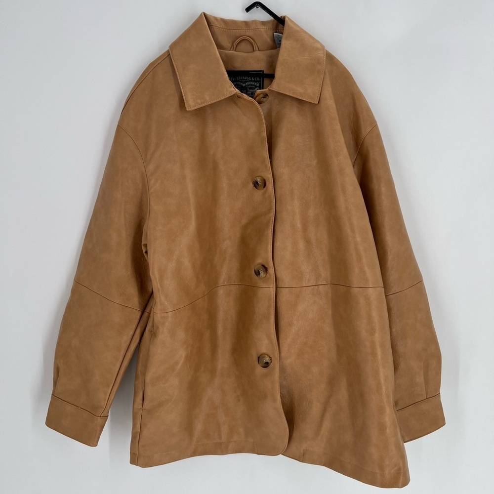 Levi’s Faux Leather Vintage Relaxed Oversized 90’s Inspired Blazer Jacket - Picture 2 of 6